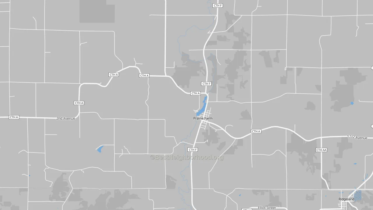 Transit Grade map of Prairie Farm, WI
