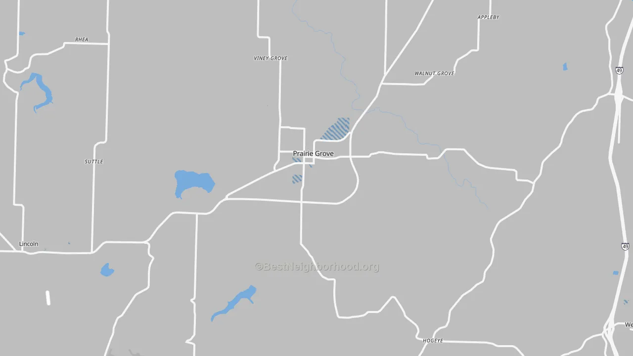 Transit Grade map of Prairie Grove, AR