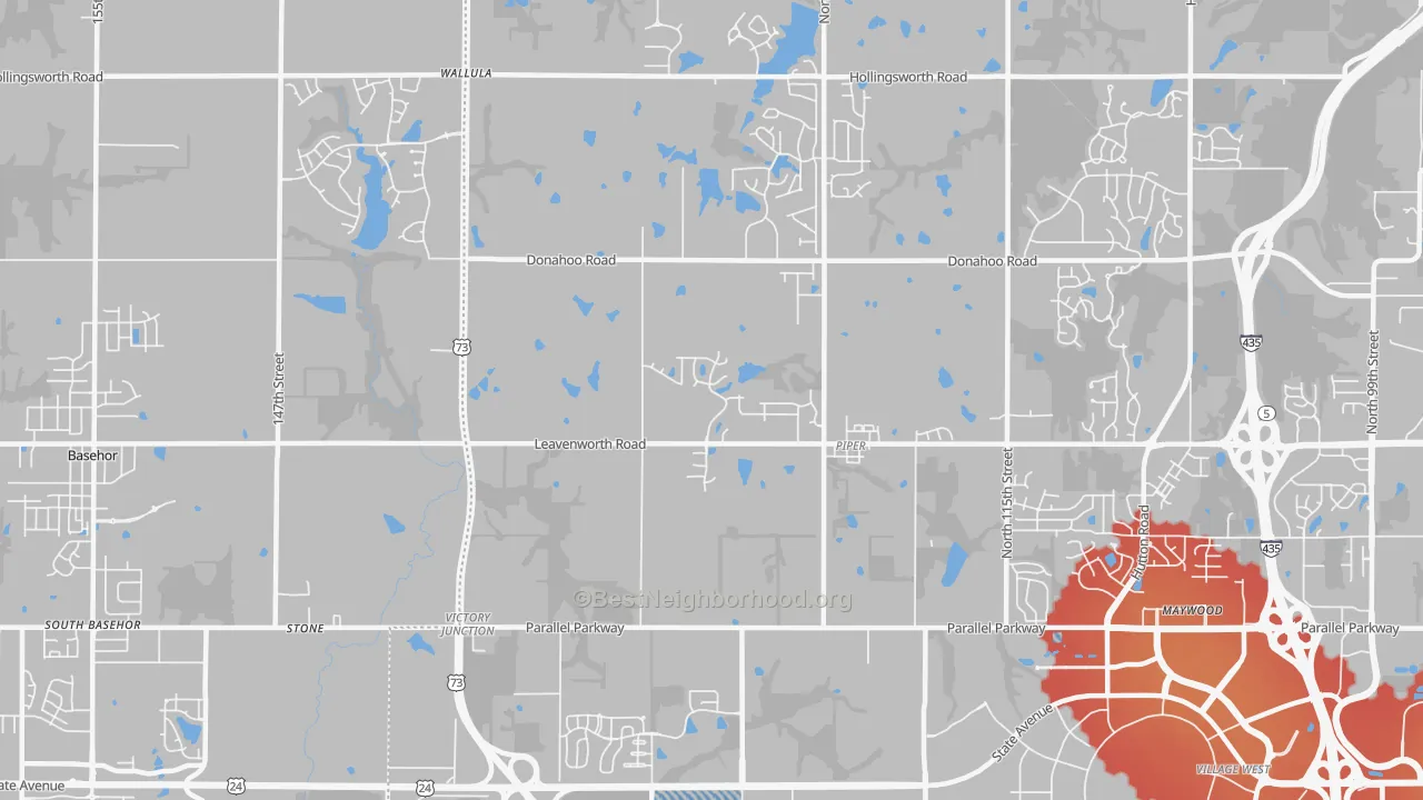 Transit Grade map of Prairie-Piper-KC-KS, Kansas City, KS