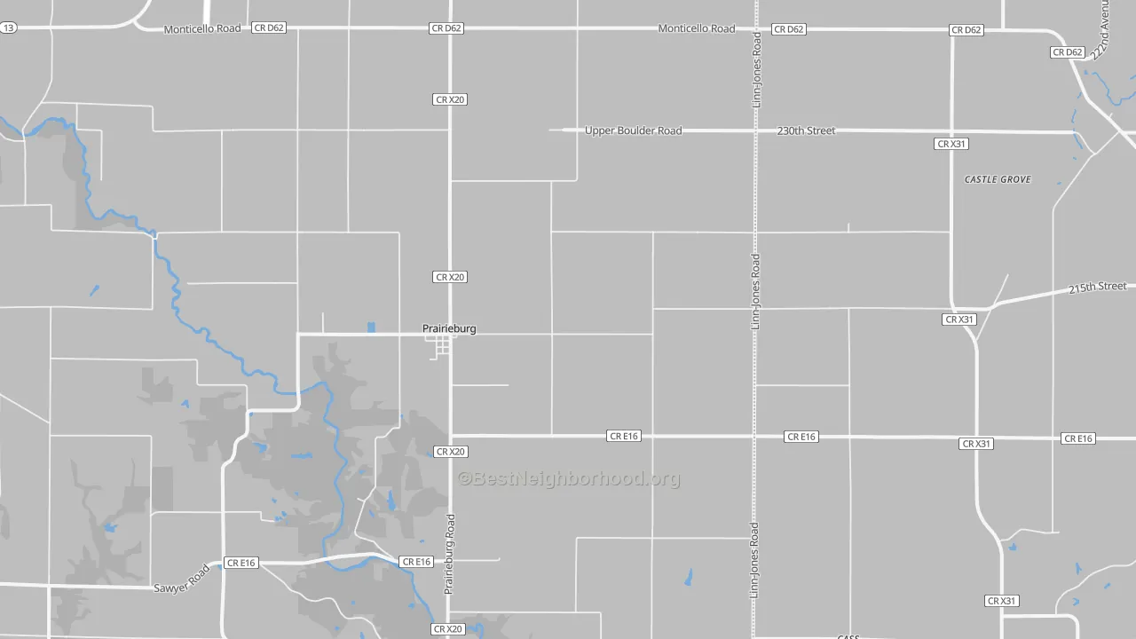 Transit Grade map of Prairieburg, IA
