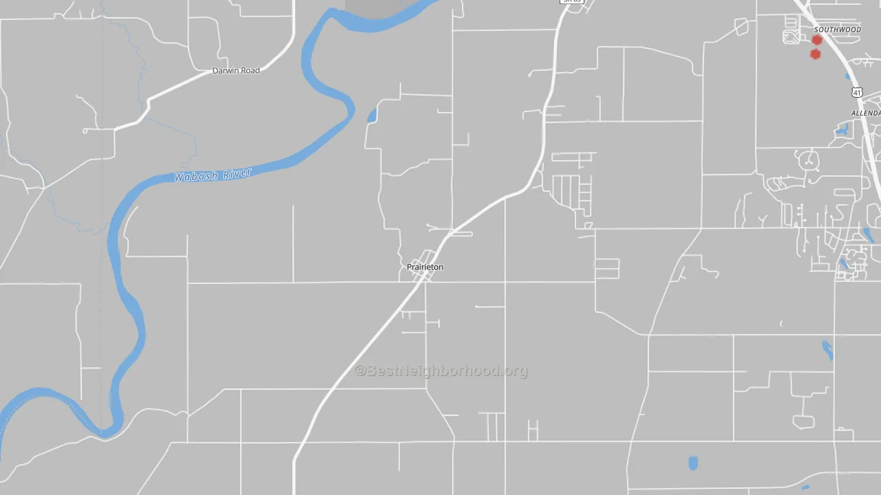 Transit Grade map of Prairieton, IN