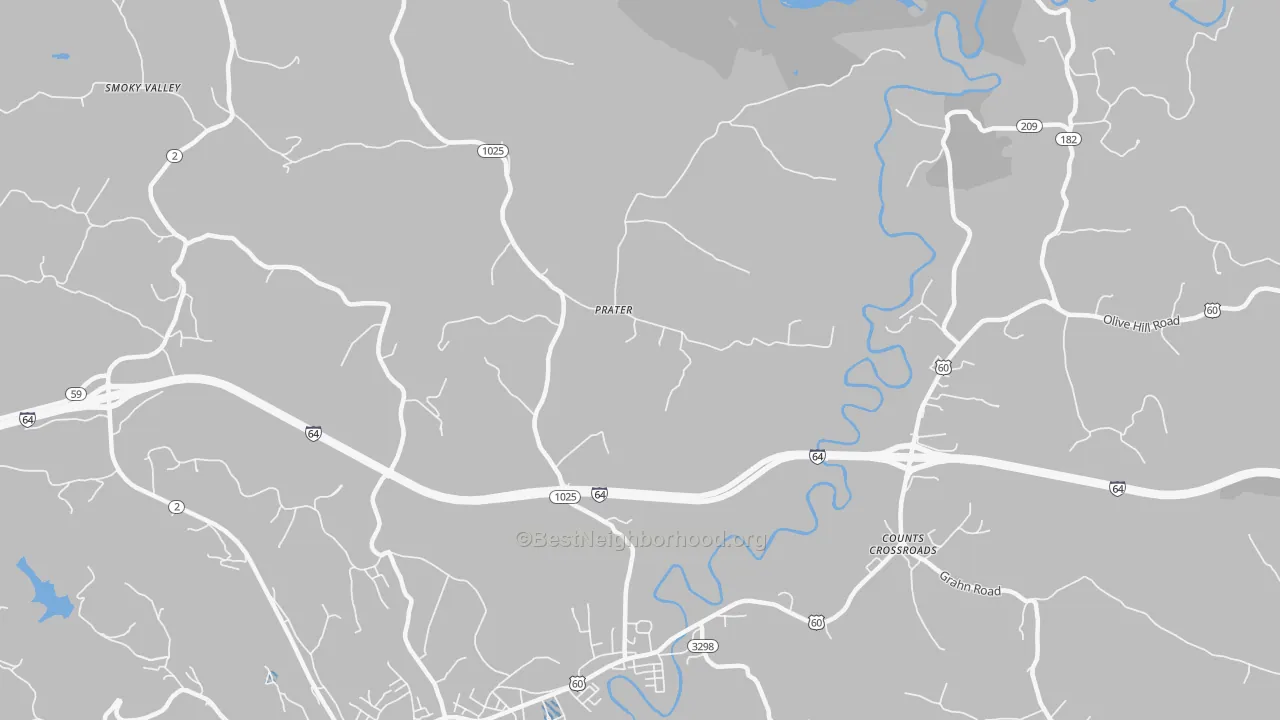 Transit Grade map of Prater, KY
