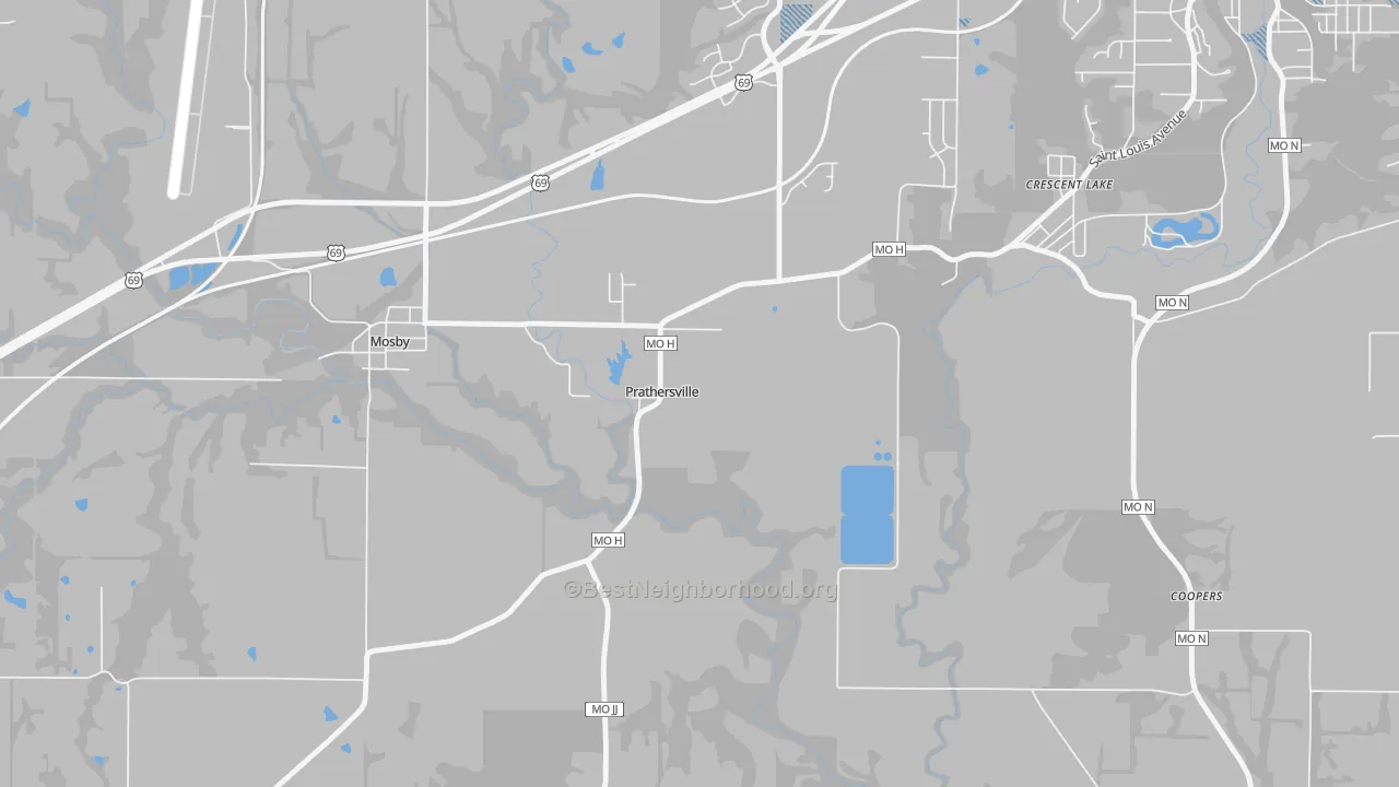 Transit Grade map of Prathersville, MO