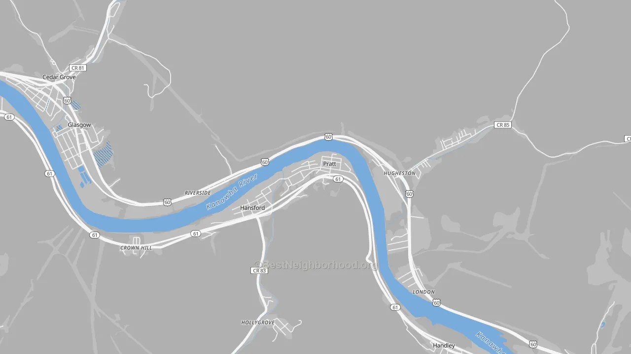 Transit Grade map of Pratt, WV