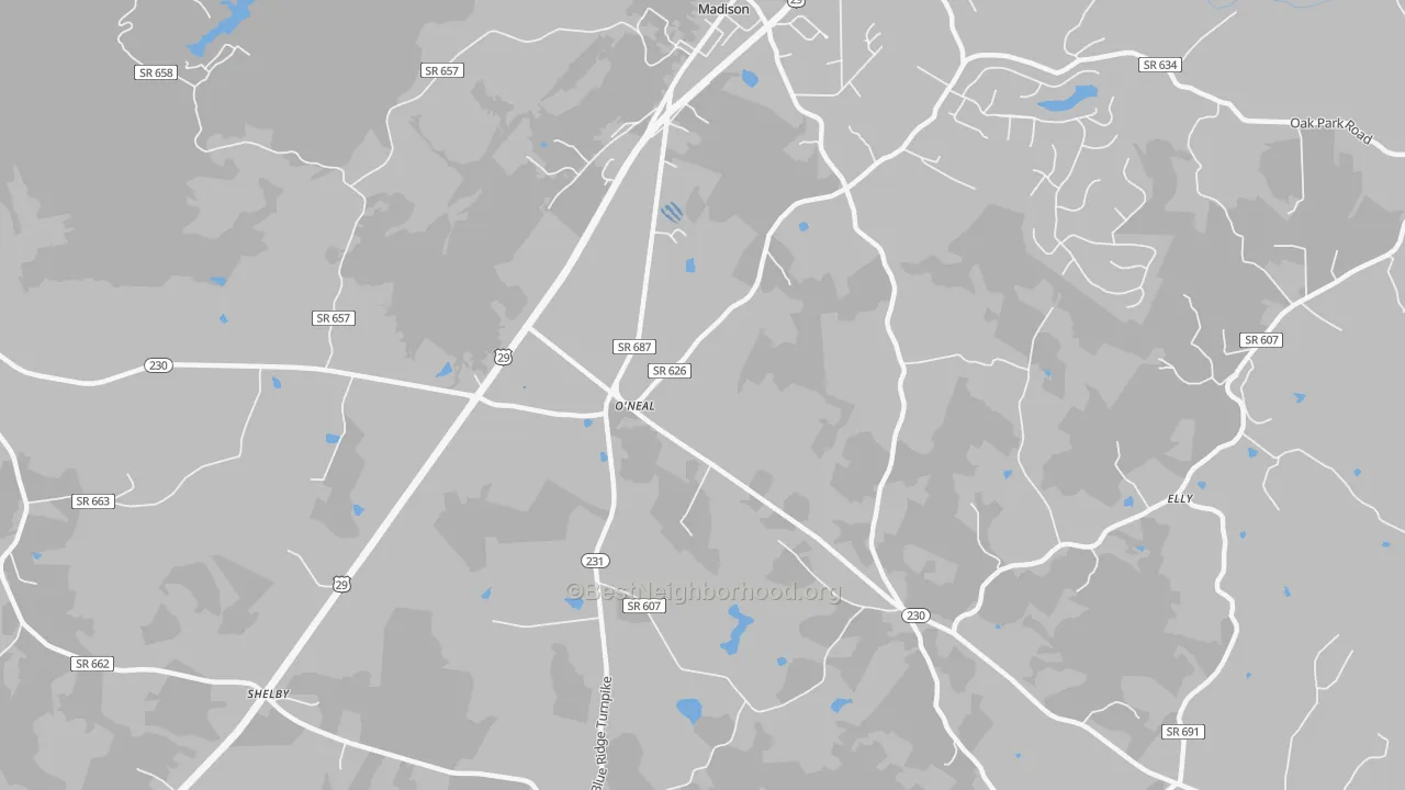 Transit Grade map of Pratts, VA