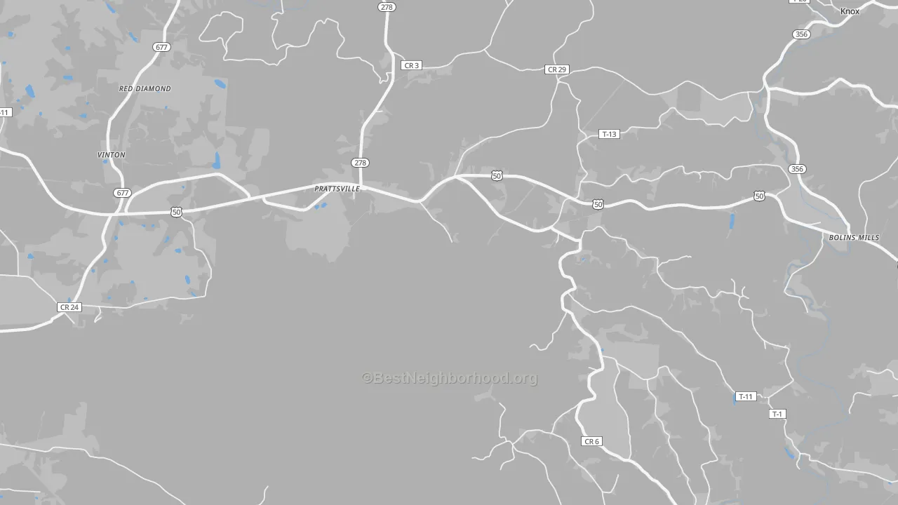 Transit Grade map of Prattsville, OH
