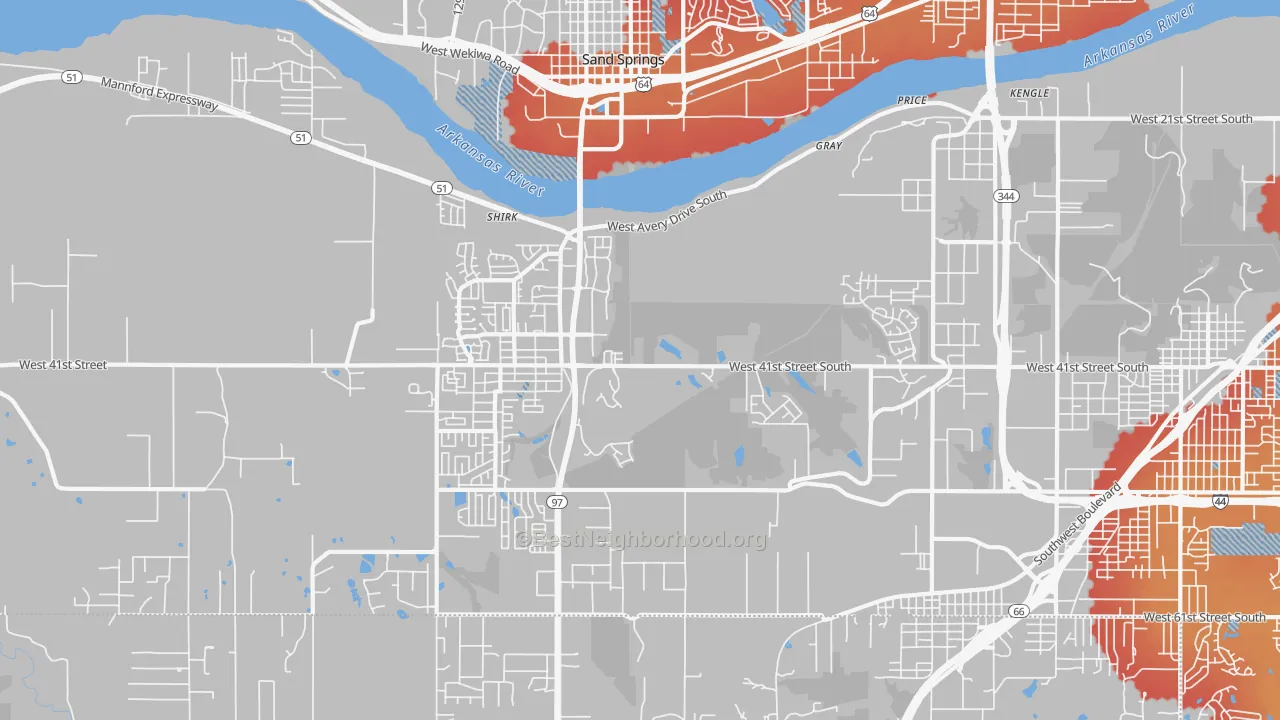 Transit Grade map of Prattville, OK