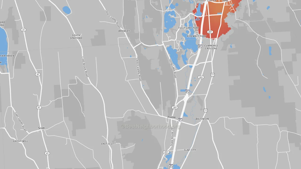 Transit Grade map of Preble, NY