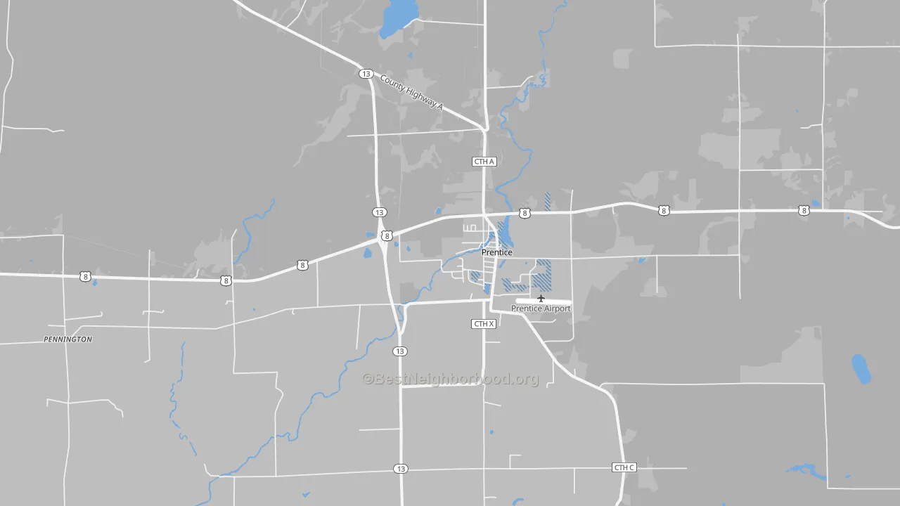 Transit Grade map of Prentice, WI