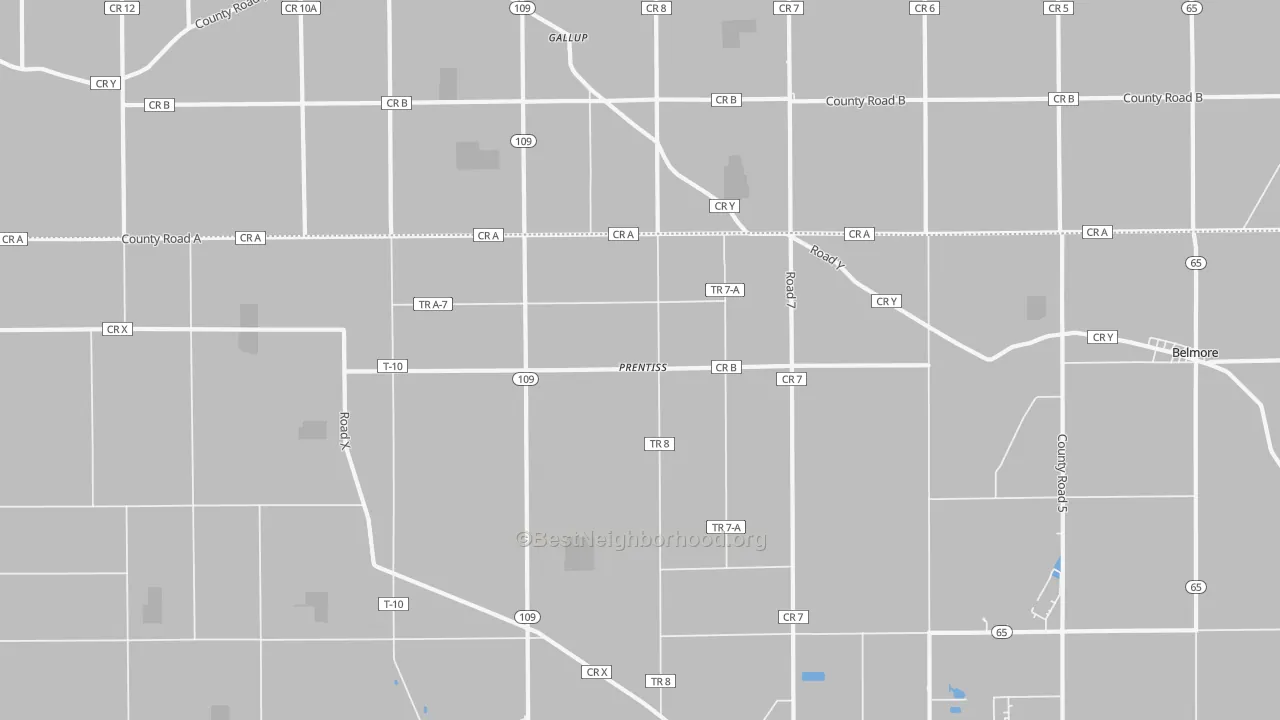 Transit Grade map of Prentiss, OH