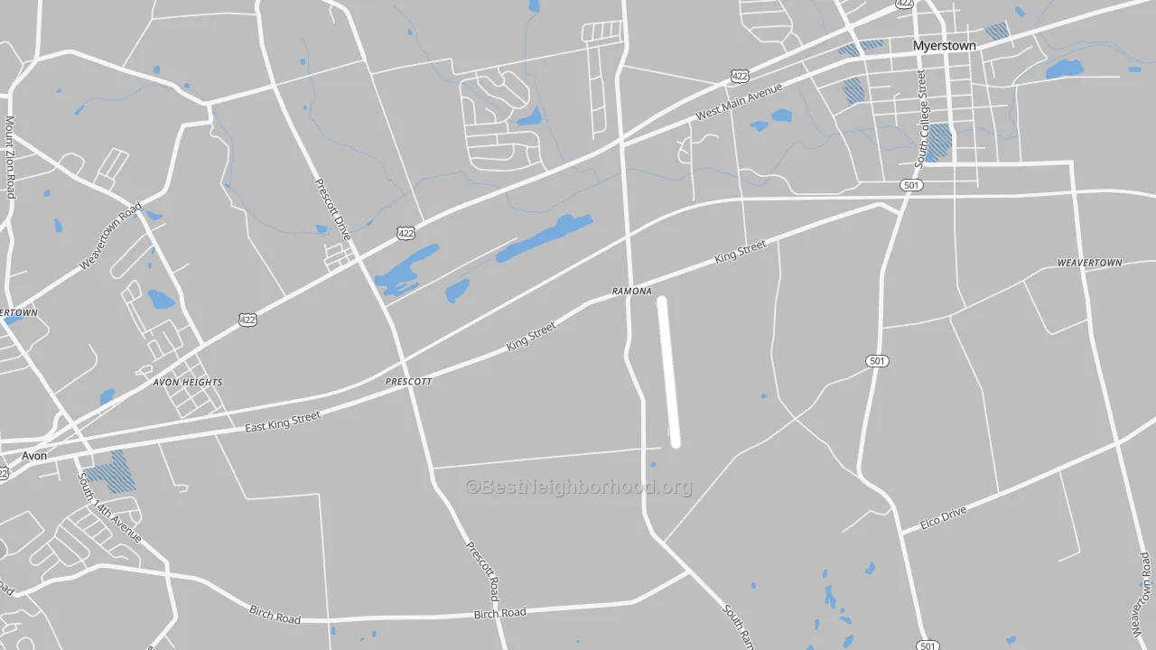 Transit Grade map of Prescott, PA