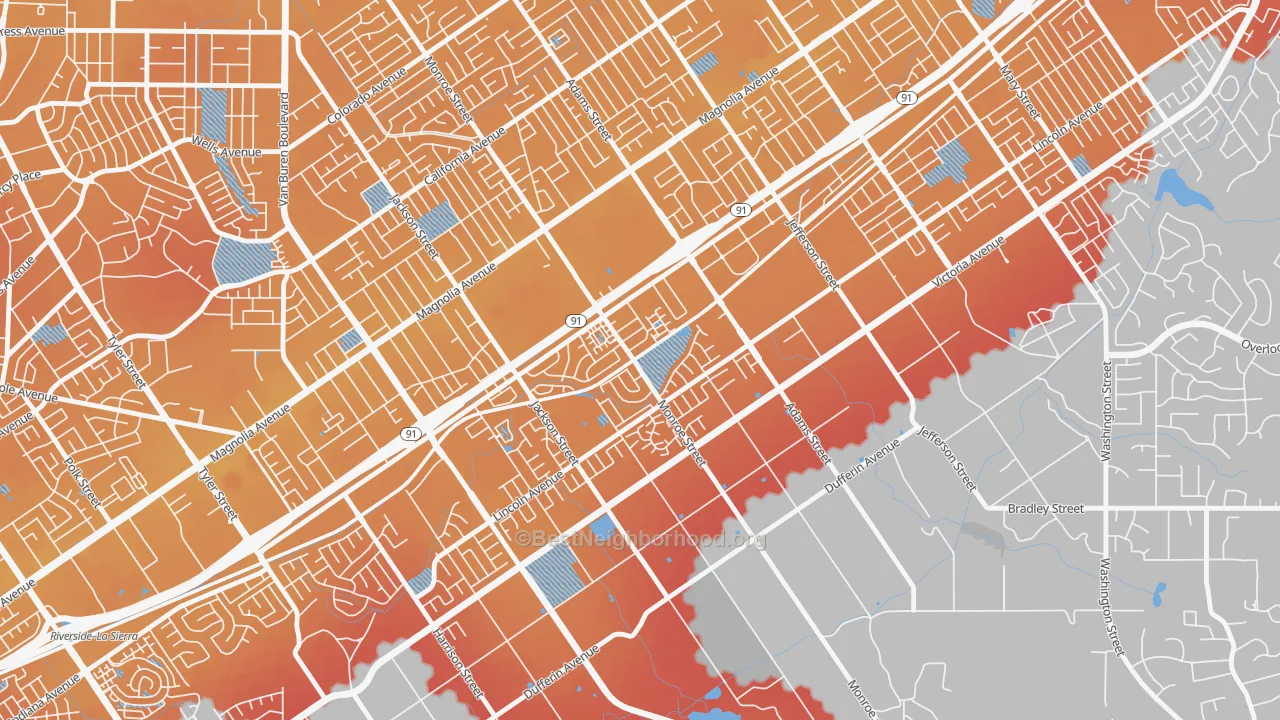 Transit Grade map of Presidential Park, Riverside, CA