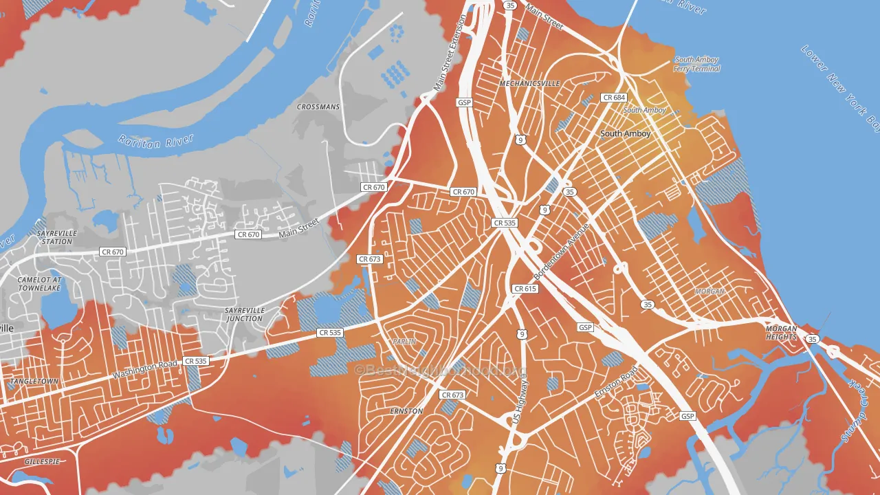 Transit Grade map of Presidents Park, Parlin, NJ