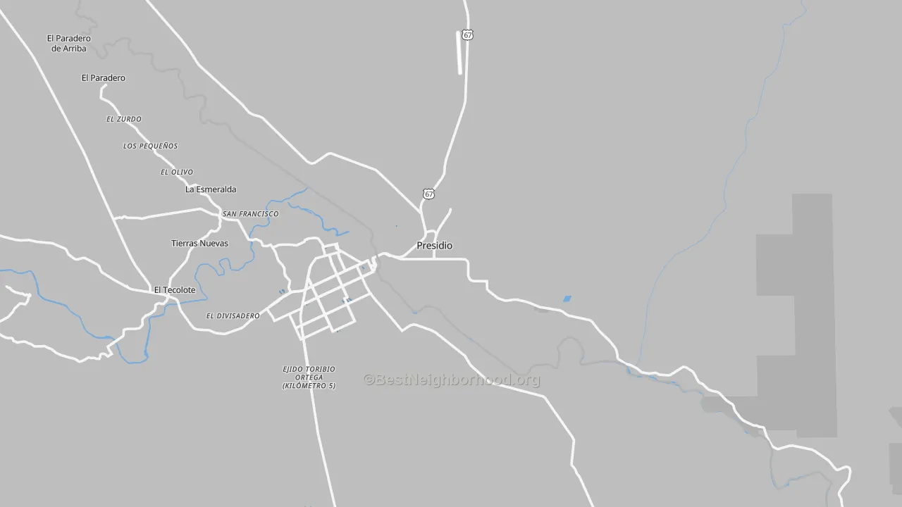 Transit Grade map of Presidio, TX