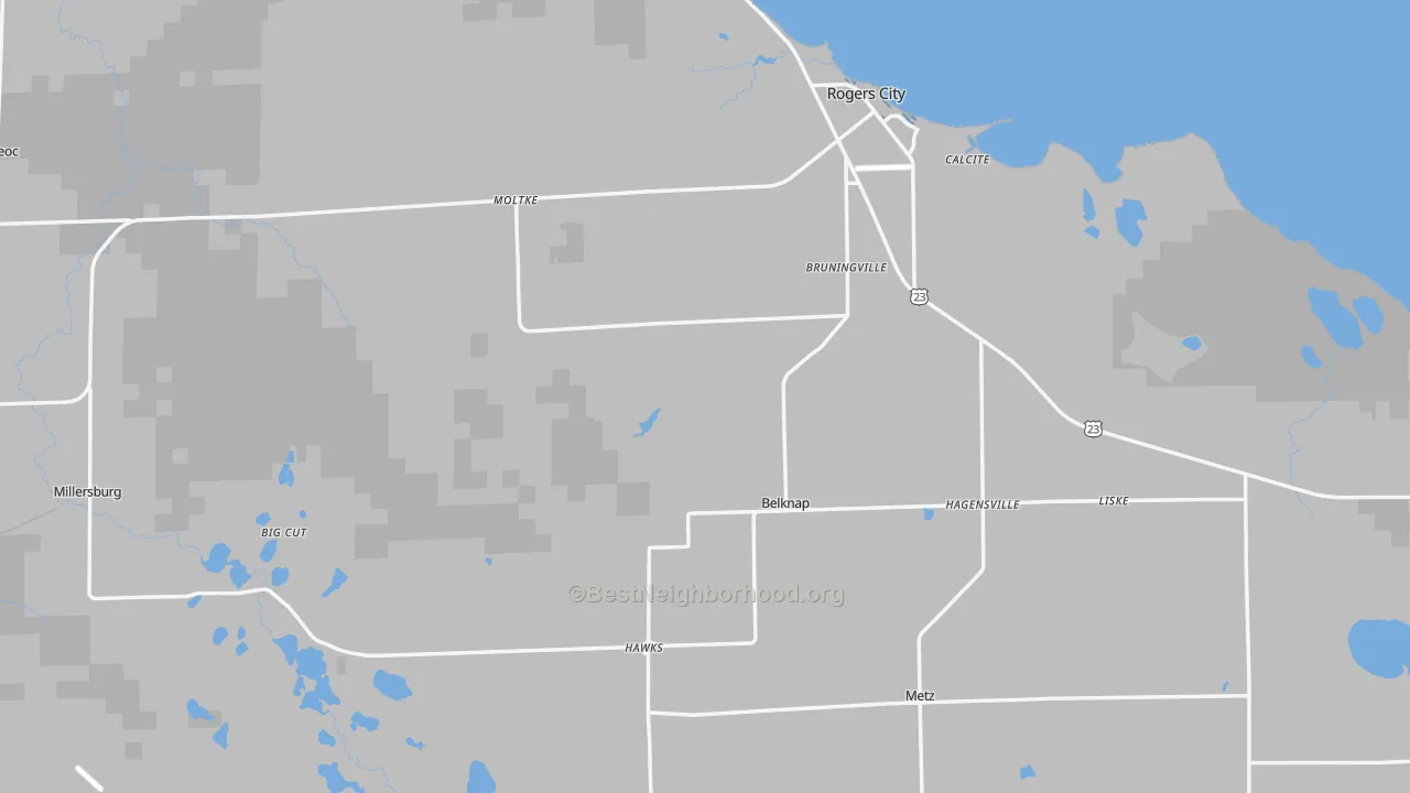 Transit Grade map of Presque Isle County, MI