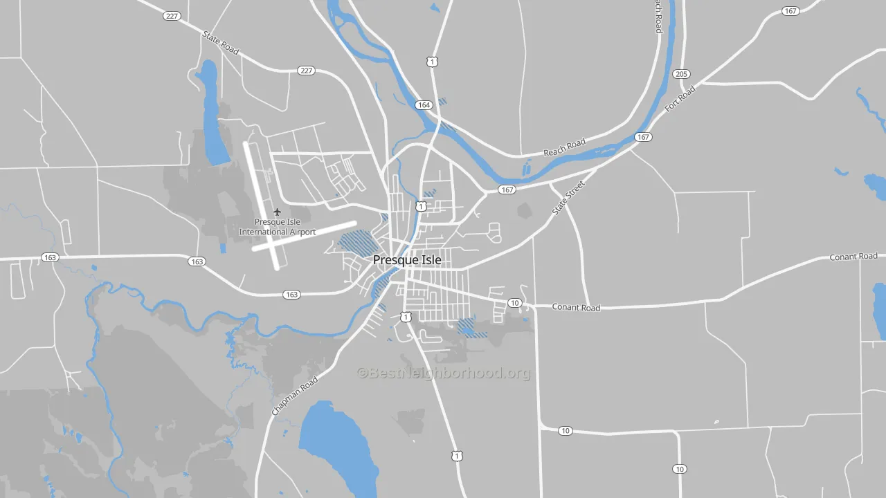 Transit Grade map of Presque Isle, ME