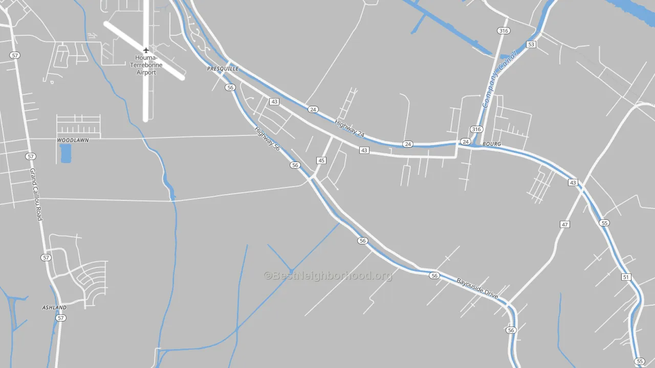 Transit Grade map of Presquille, LA