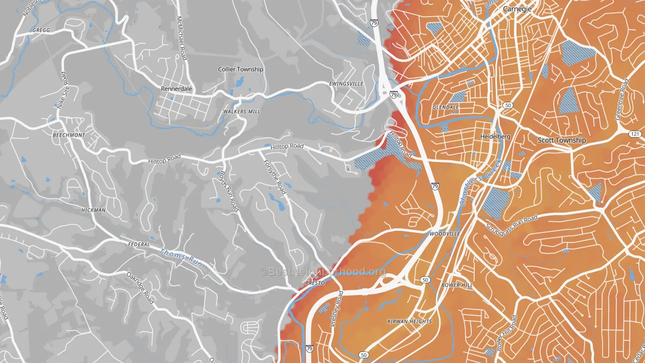 Transit Grade map of Presto, PA