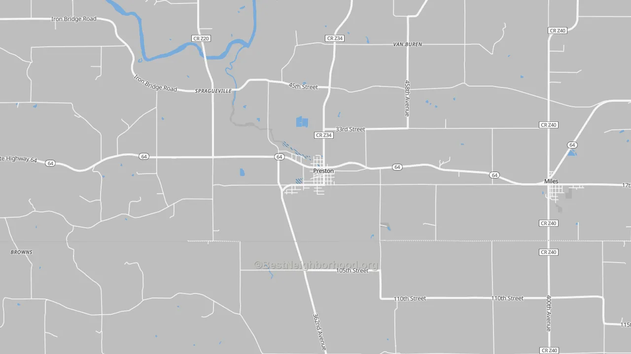 Transit Grade map of Preston, IA