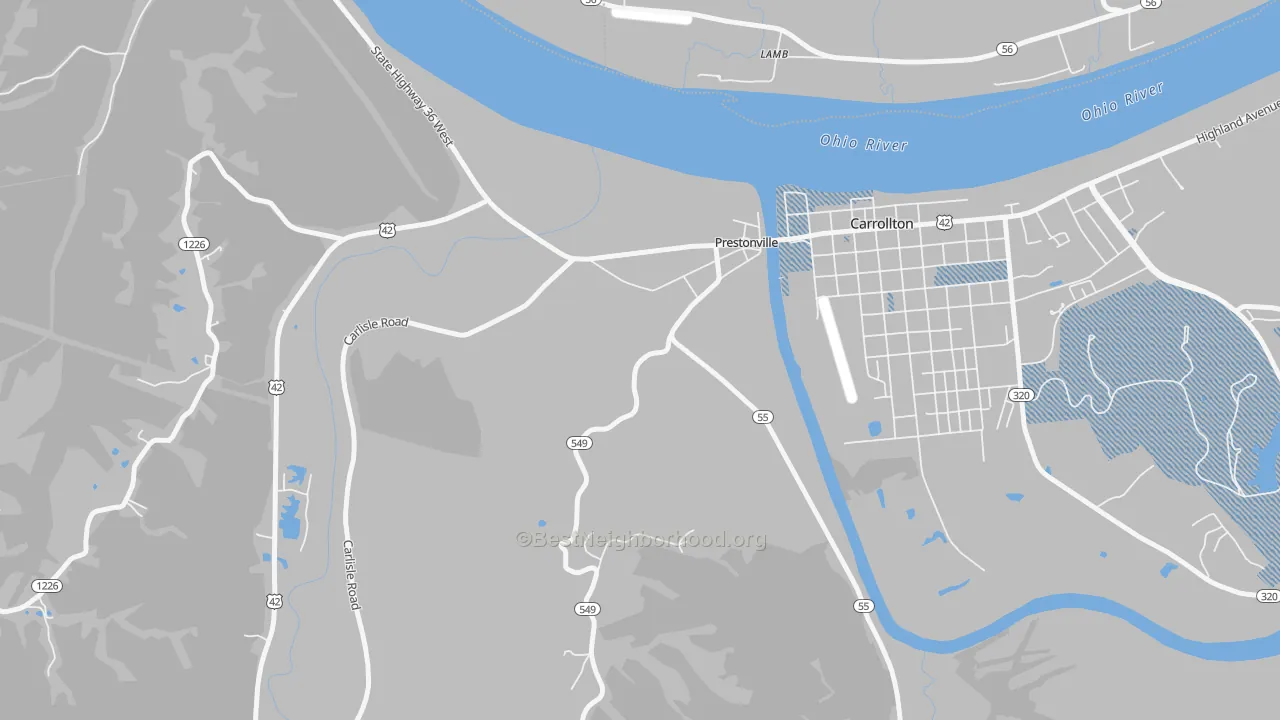 Transit Grade map of Prestonville, KY
