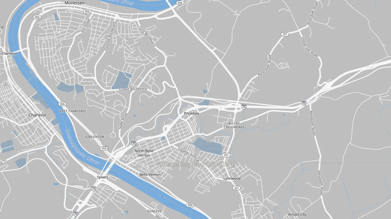 Transit Grade map of Pricedale, PA