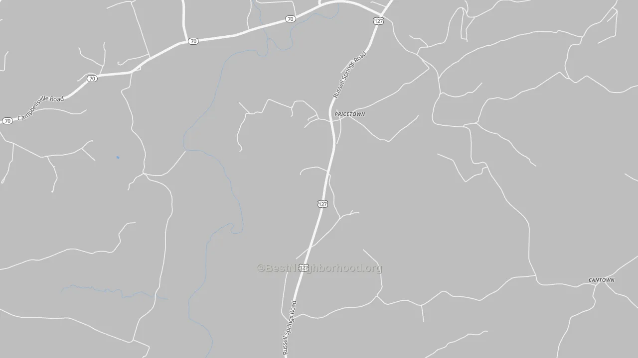 Transit Grade map of Pricetown, KY