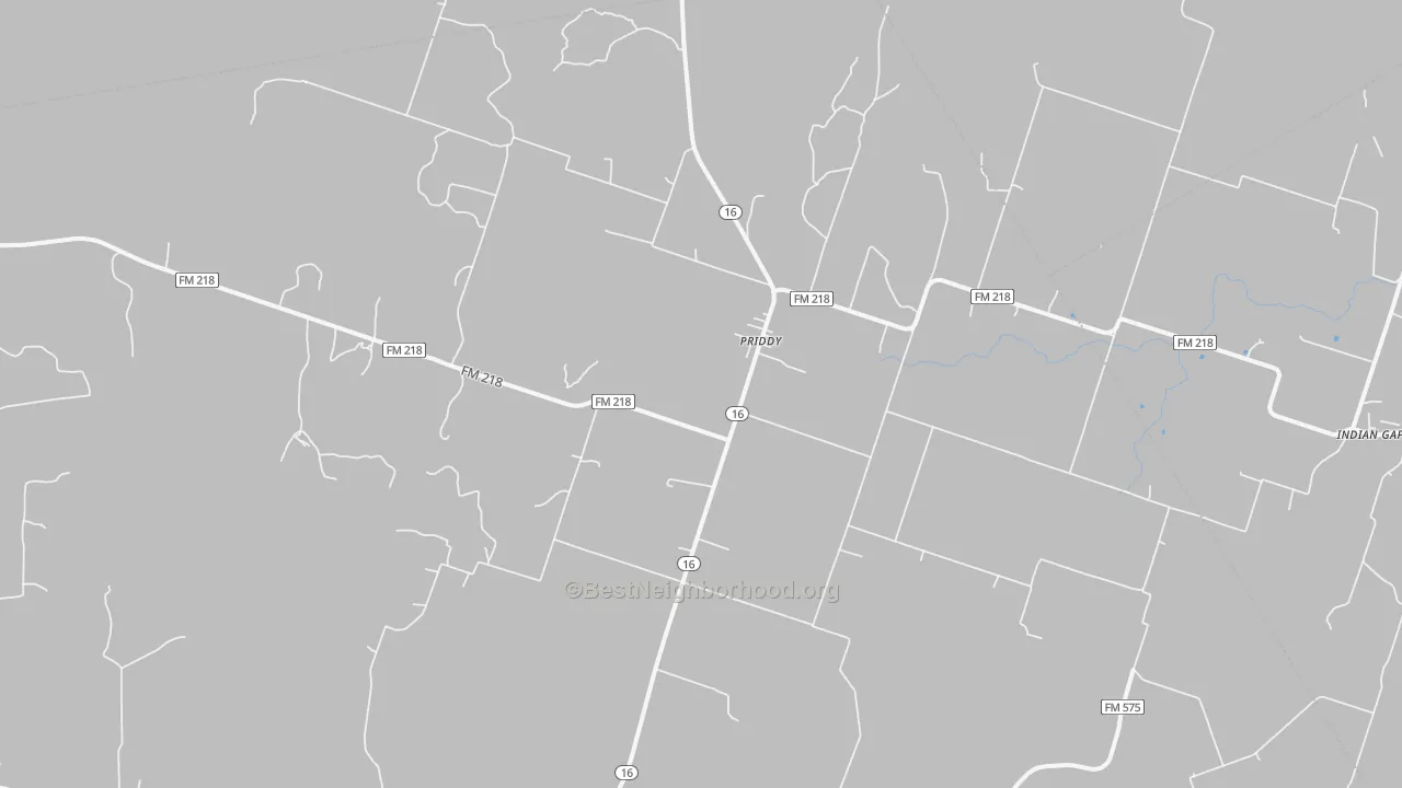 Transit Grade map of Priddy, TX