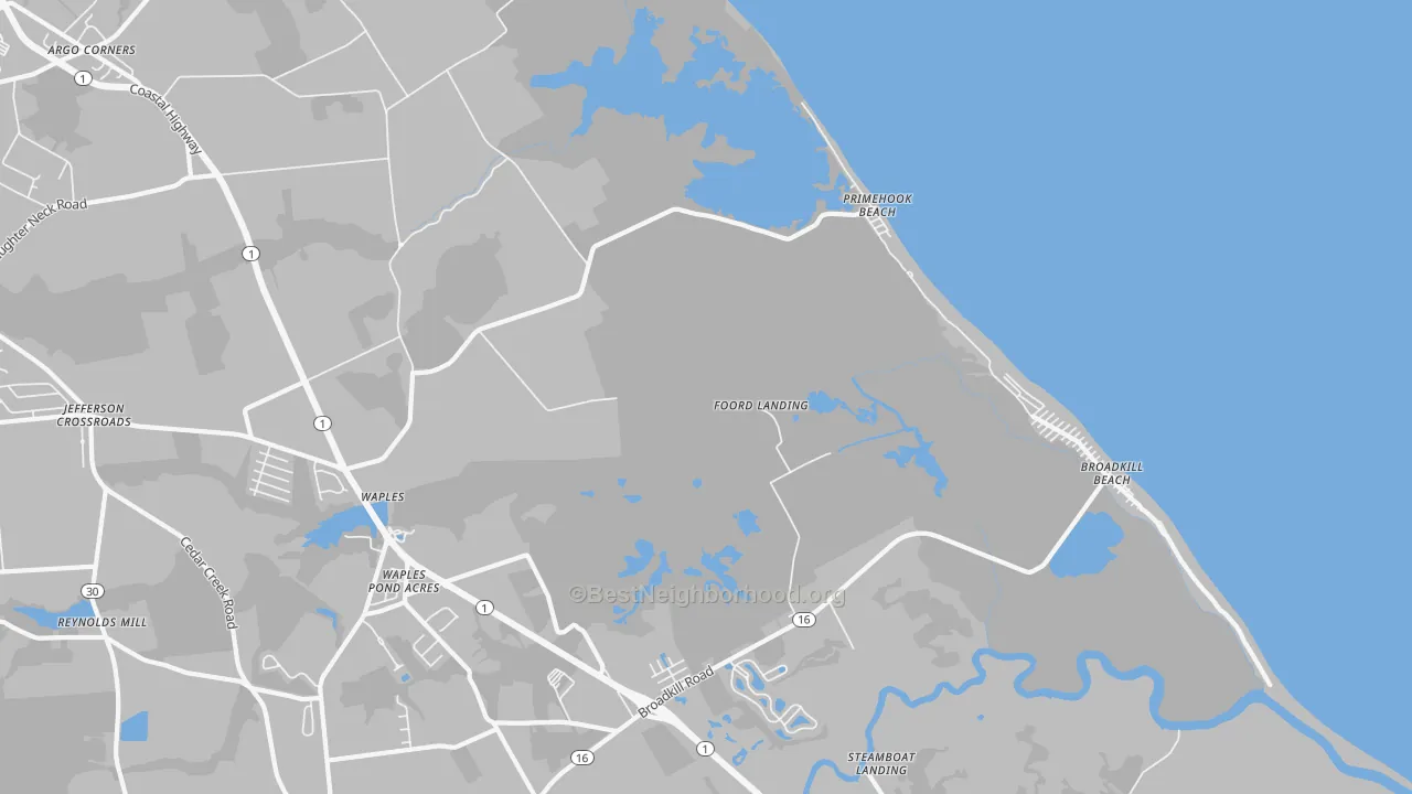 Transit Grade map of Primehook Beach, DE