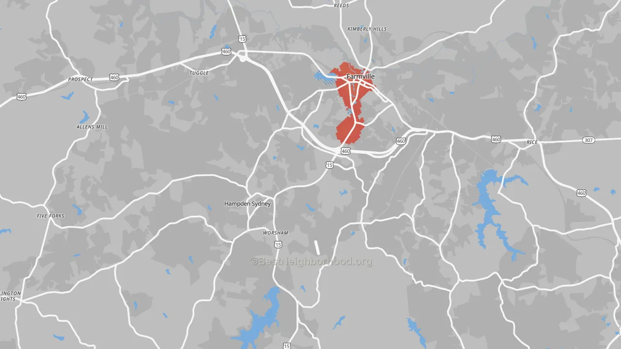 Transit Grade map of Prince Edward County, VA