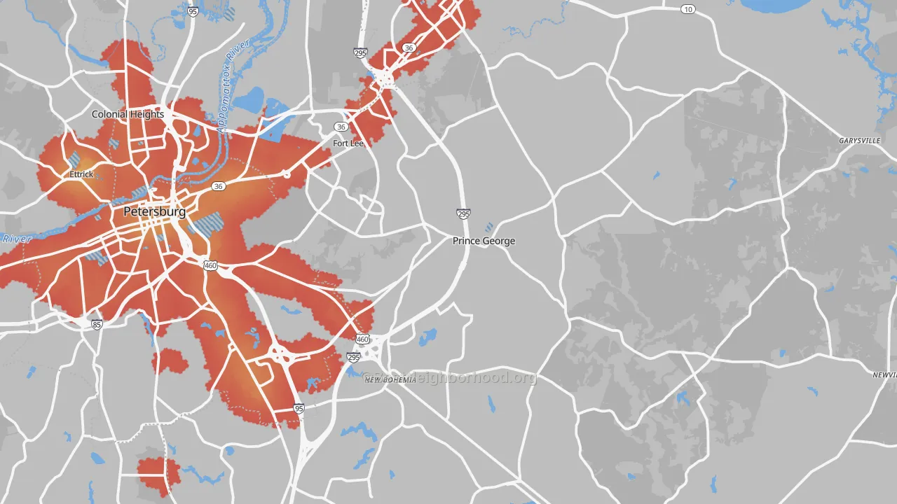 Transit Grade map of Prince George County, VA