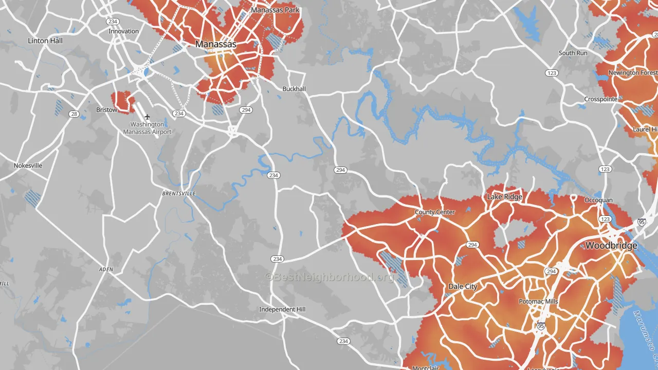 Transit Grade map of Prince William County, VA