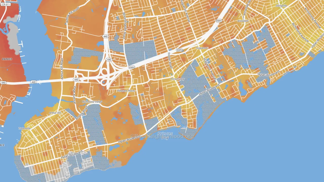Transit Grade map of Prince's Bay, Staten Island, NY