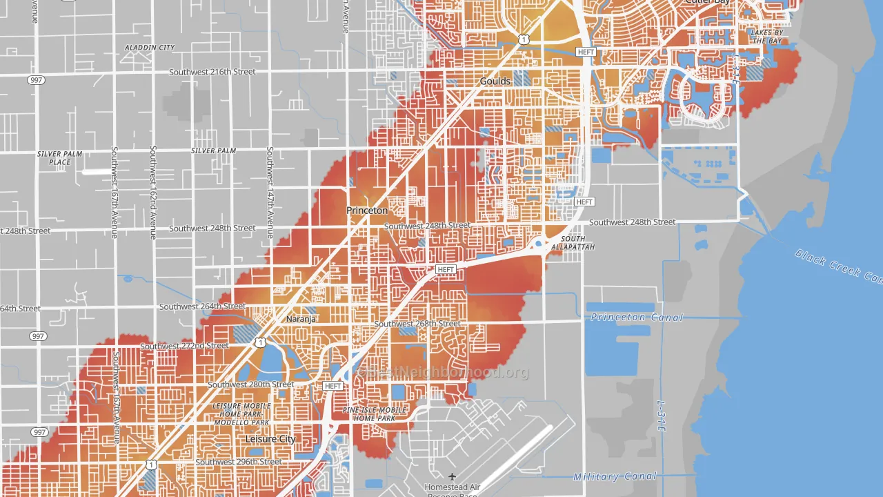 Transit Grade map of Princeton, FL