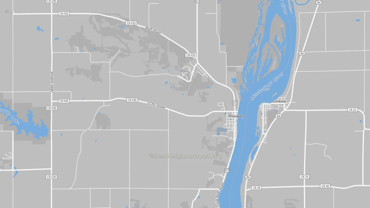 Transit Grade map of Princeton, IA
