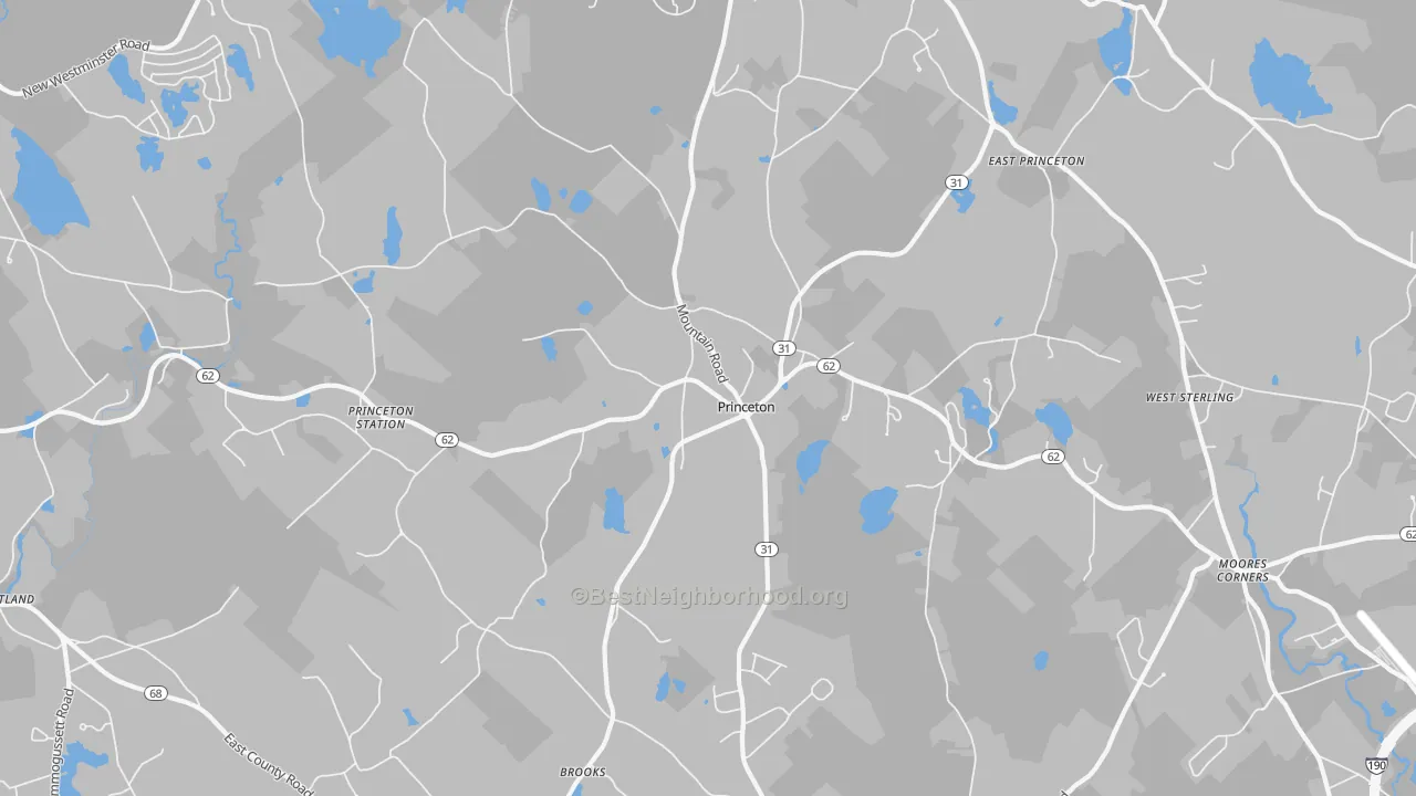 Transit Grade map of Princeton, MA