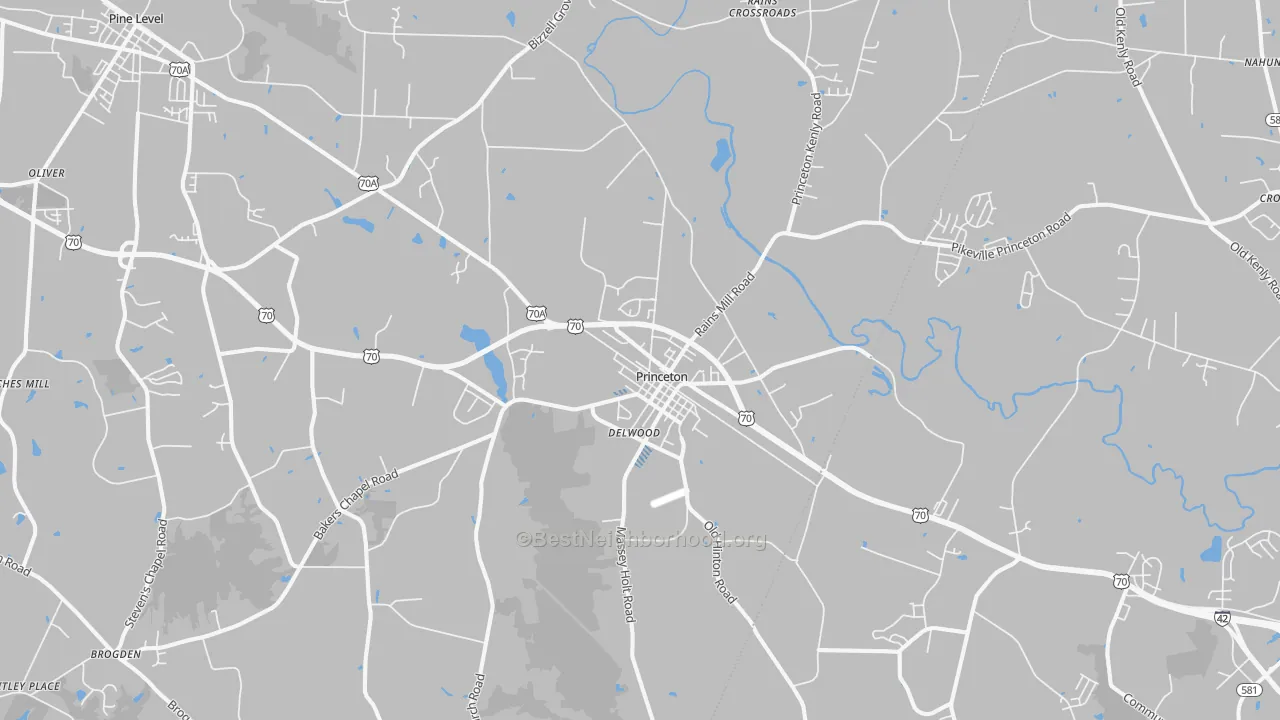 Transit Grade map of Princeton, NC