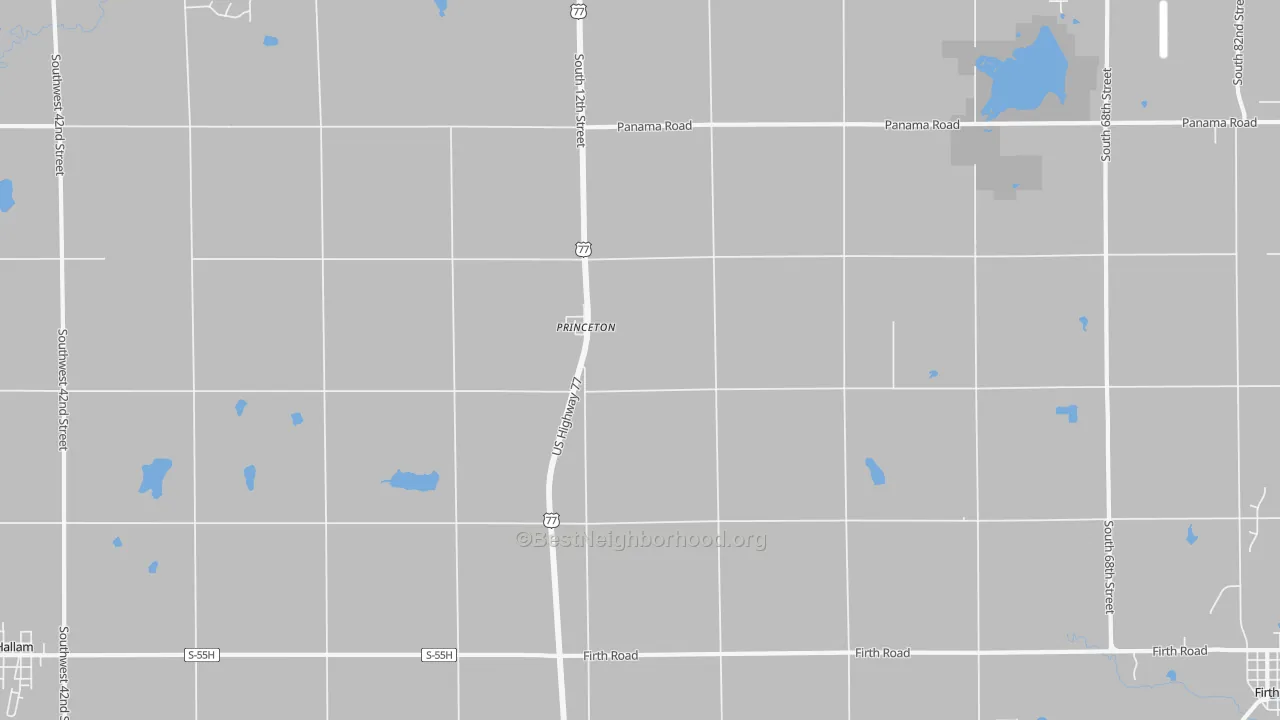 Transit Grade map of Princeton, NE