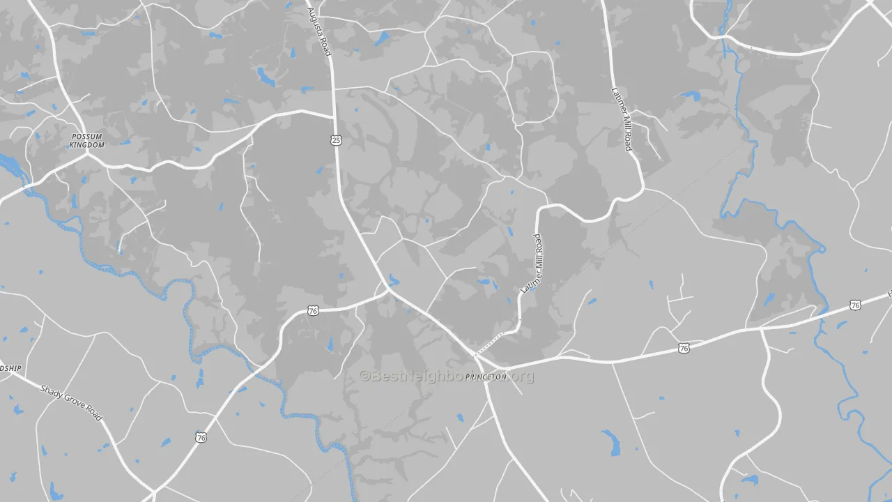 Transit Grade map of Princeton, SC
