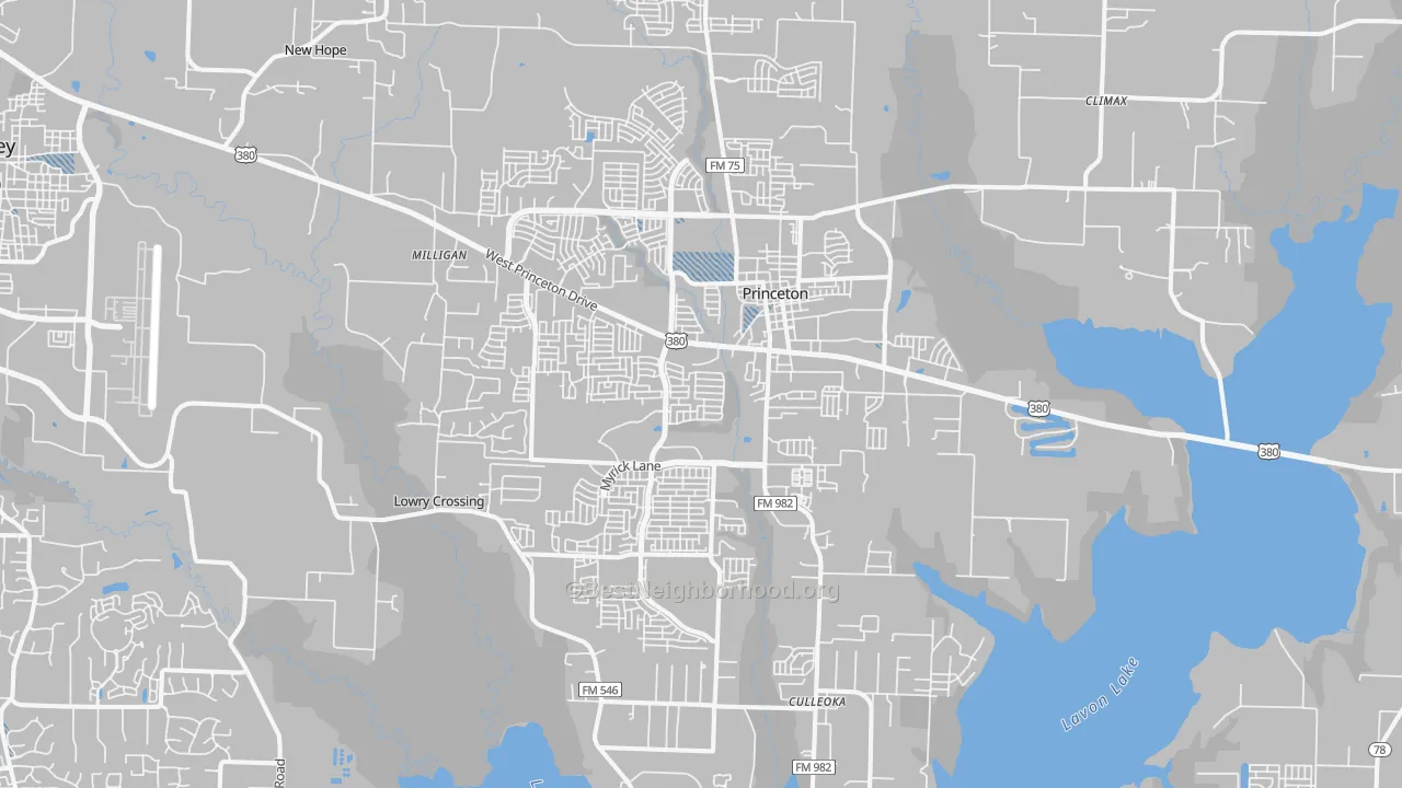 Transit Grade map of Princeton, TX