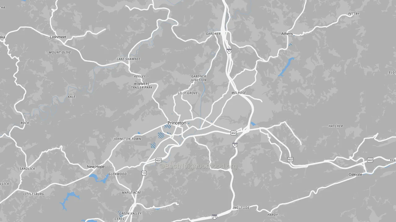 Transit Grade map of Princeton, WV