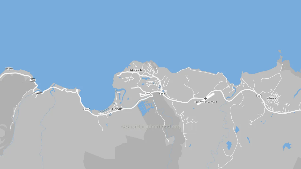 Transit Grade map of Princeville, HI