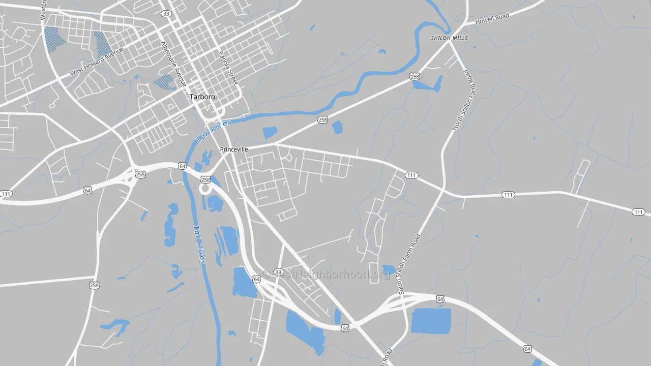Transit Grade map of Princeville, NC