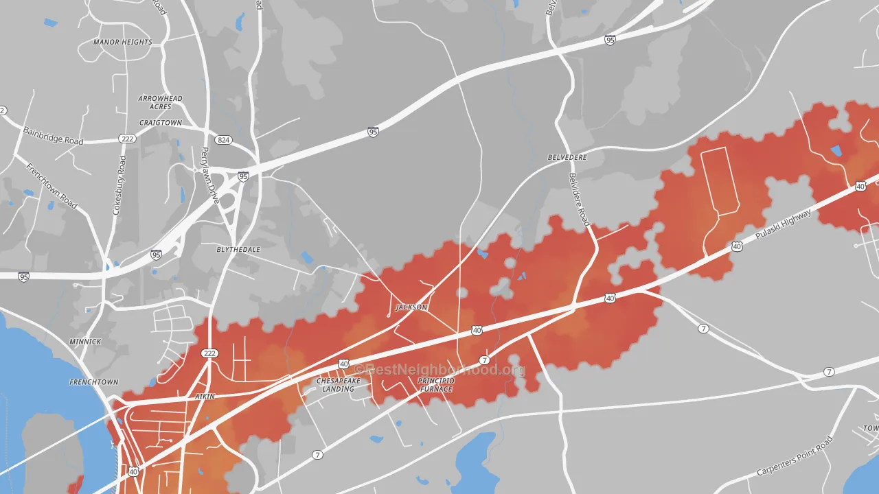 Transit Grade map of Principio Furnace, MD