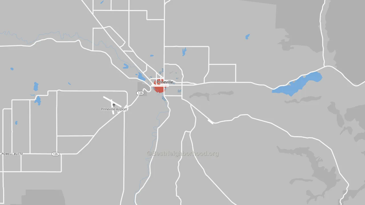 Transit Grade map of Prineville, OR