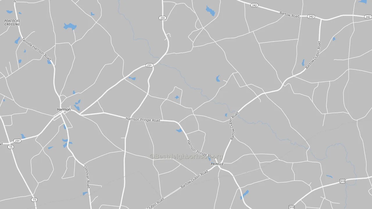 Transit Grade map of Pringle, GA