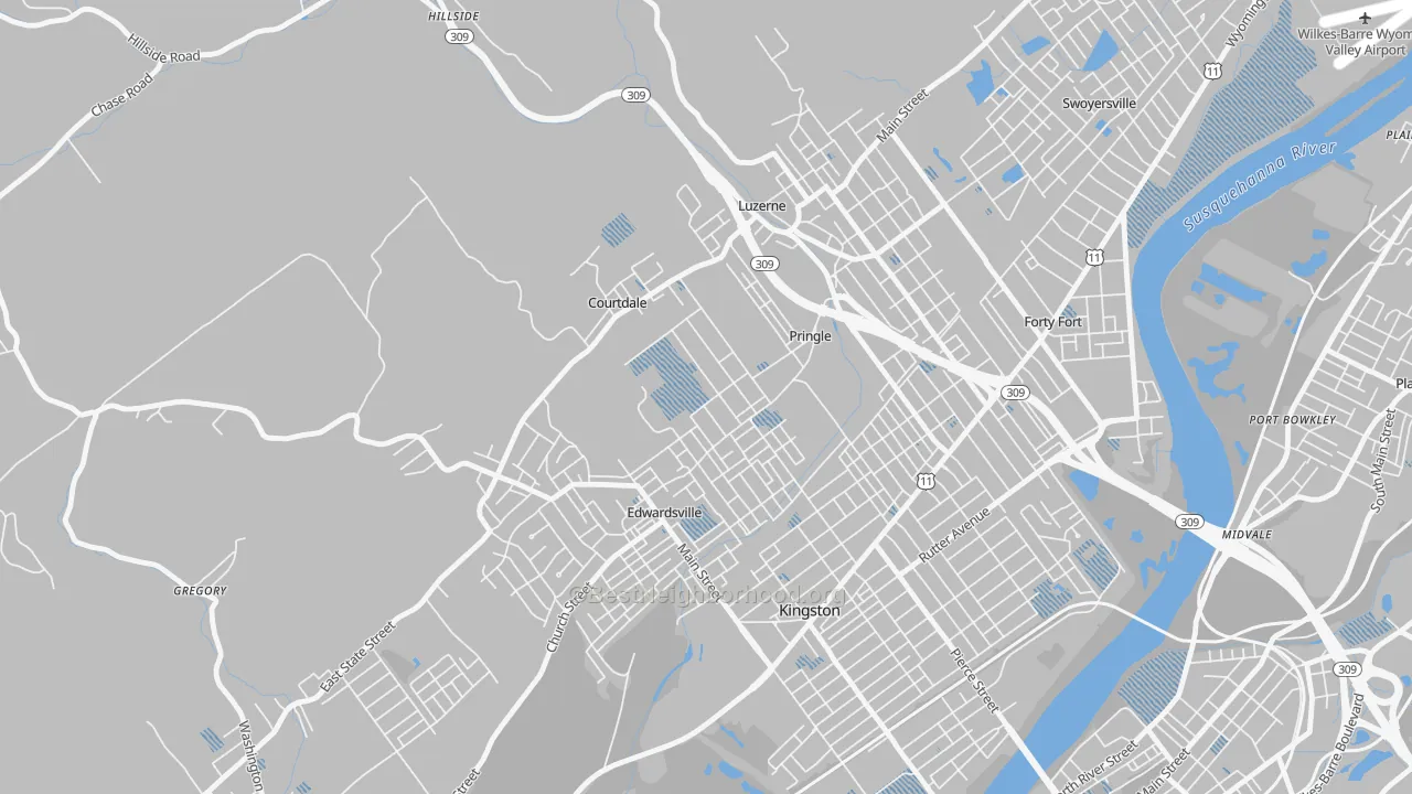 Transit Grade map of Pringle, PA