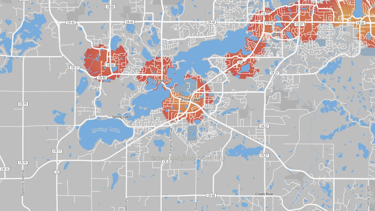 Transit Grade map of Prior Lake, MN