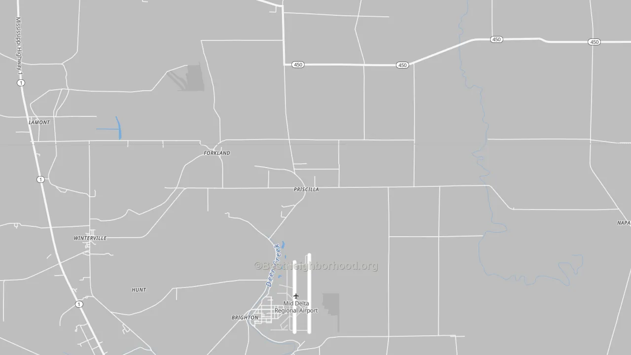 Transit Grade map of Priscilla, MS