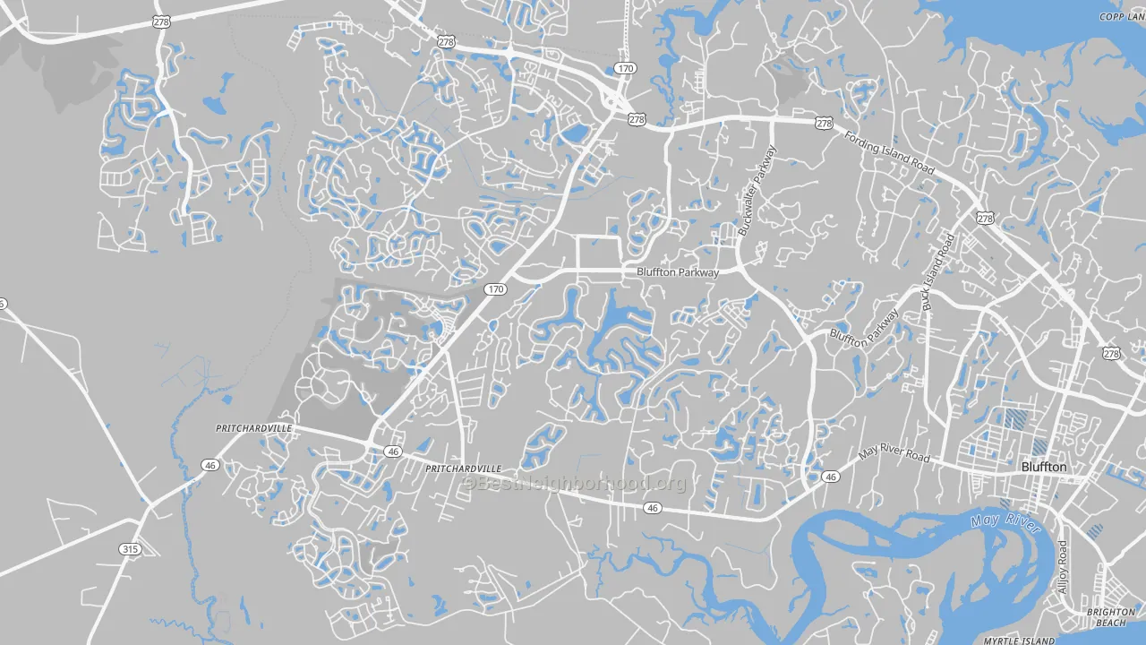 Transit Grade map of Pritchardville, SC