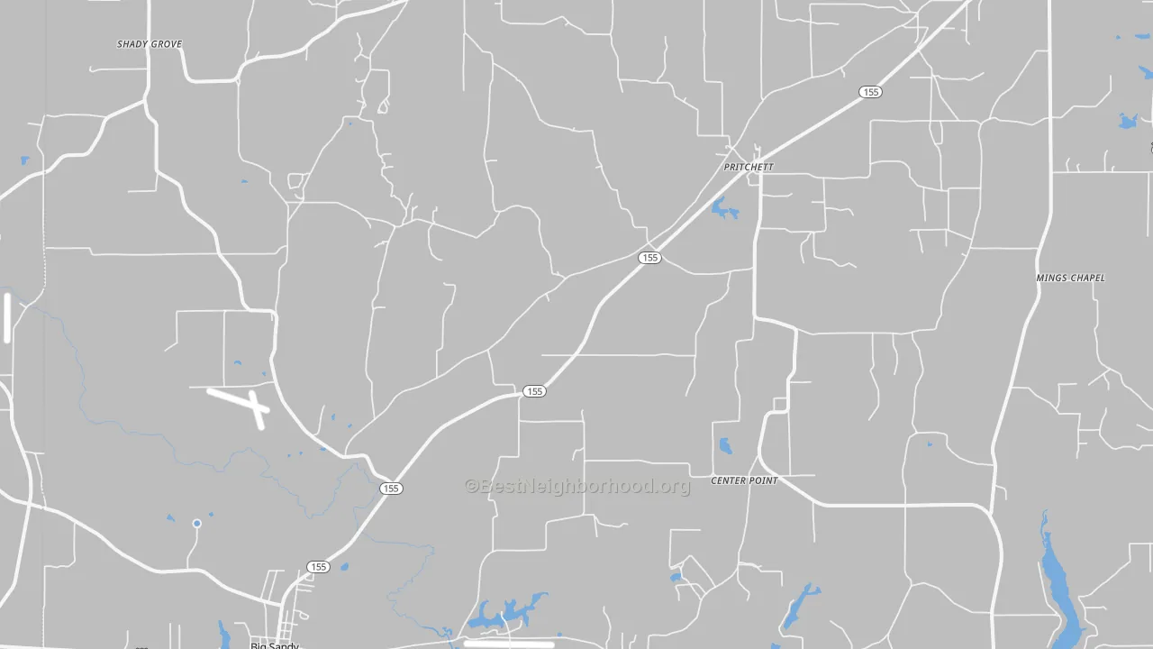 Transit Grade map of Pritchett, TX